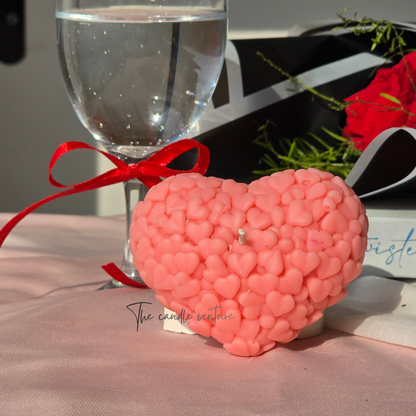 Filled with hearts candle