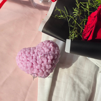 Filled with hearts candle