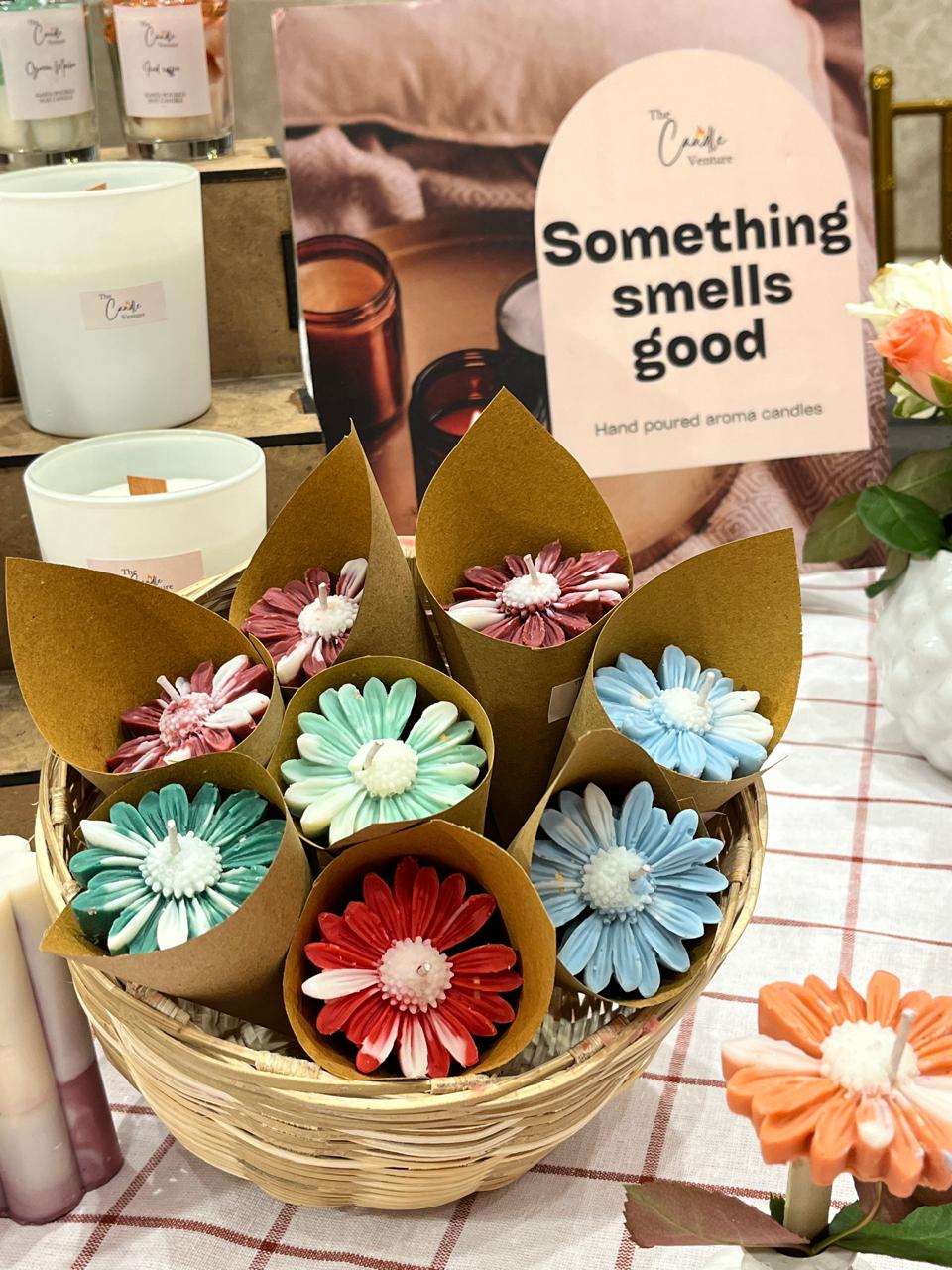 Flower Boquete Candle (set of 2)